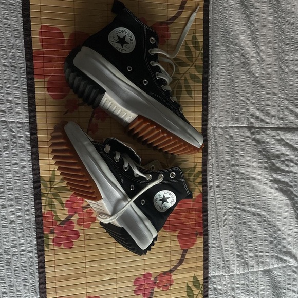 Converse Women's Black and White High-Top Platform Sneakers - Picture 3 of 3